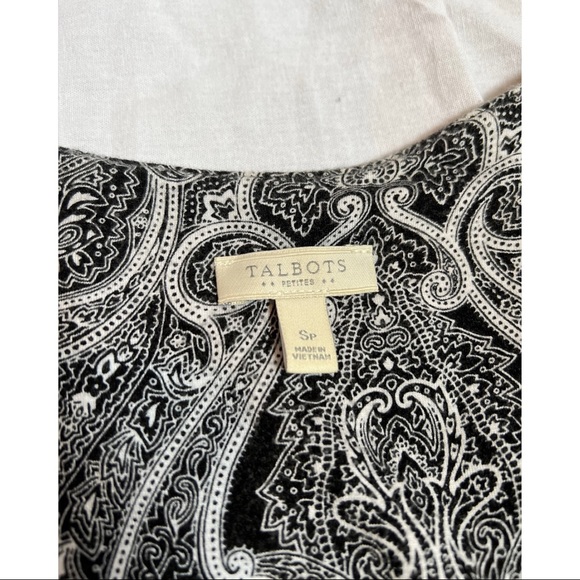 Talbots Black and White Paisley Sleeveless Maxi Dress - Picture 4 of 5
